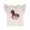 Dievčenské tričko s volánovými rukávmi HORSE