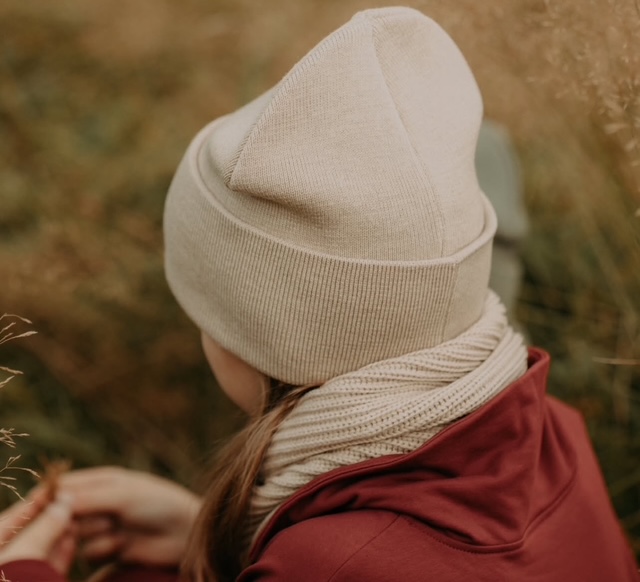 Merino čiapka BASIC BEIGE – Obrázok 2