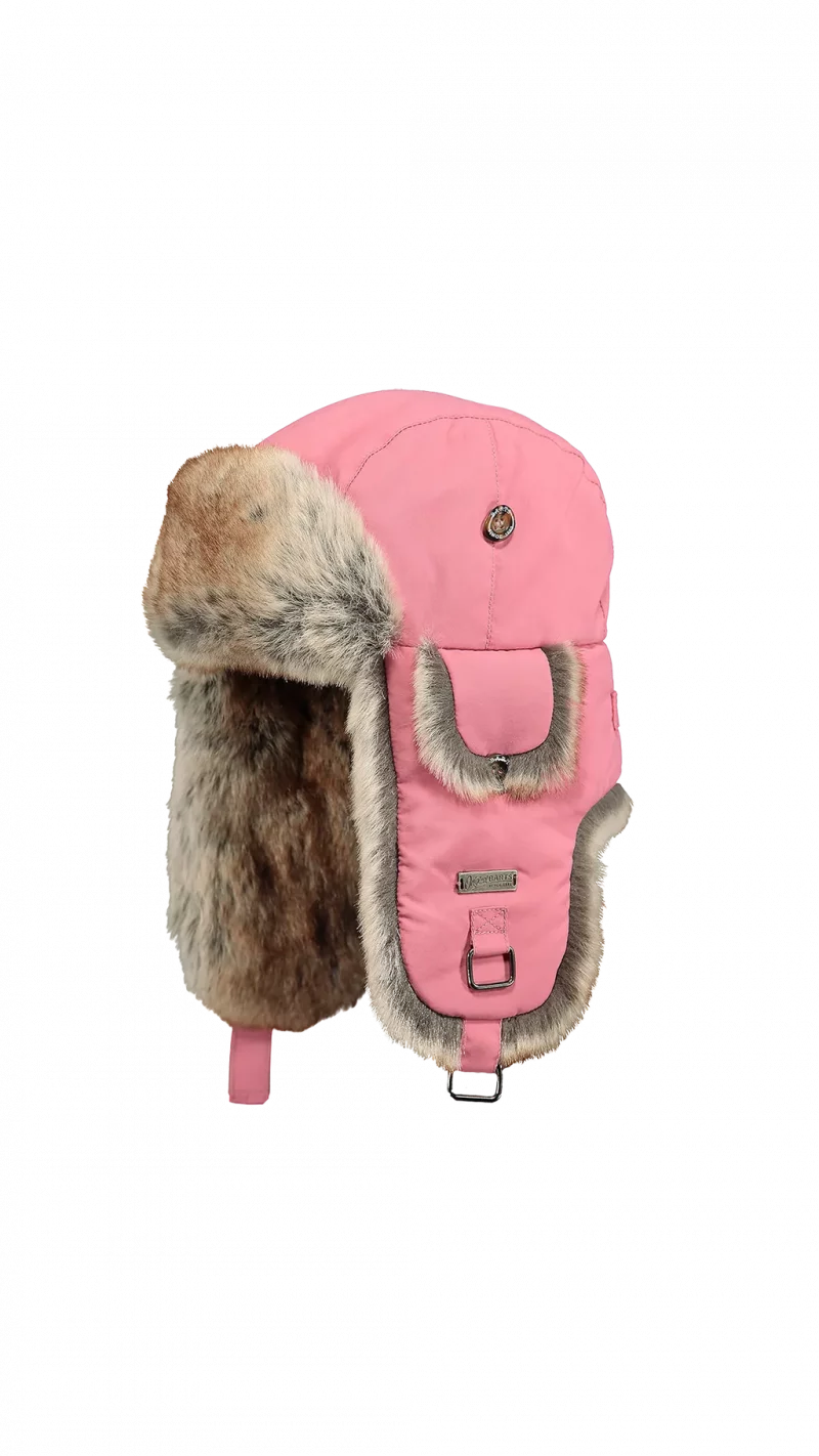 Kožušinová ušianka KAMIKAZE PINK