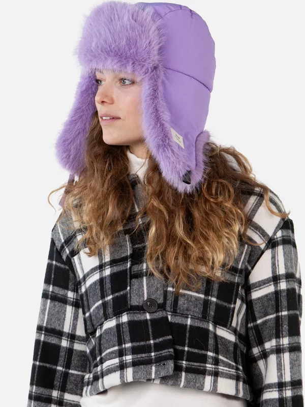 Kožušinová dámska ušianka VIOLET