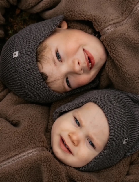 Pletená merino ušianka BROWN